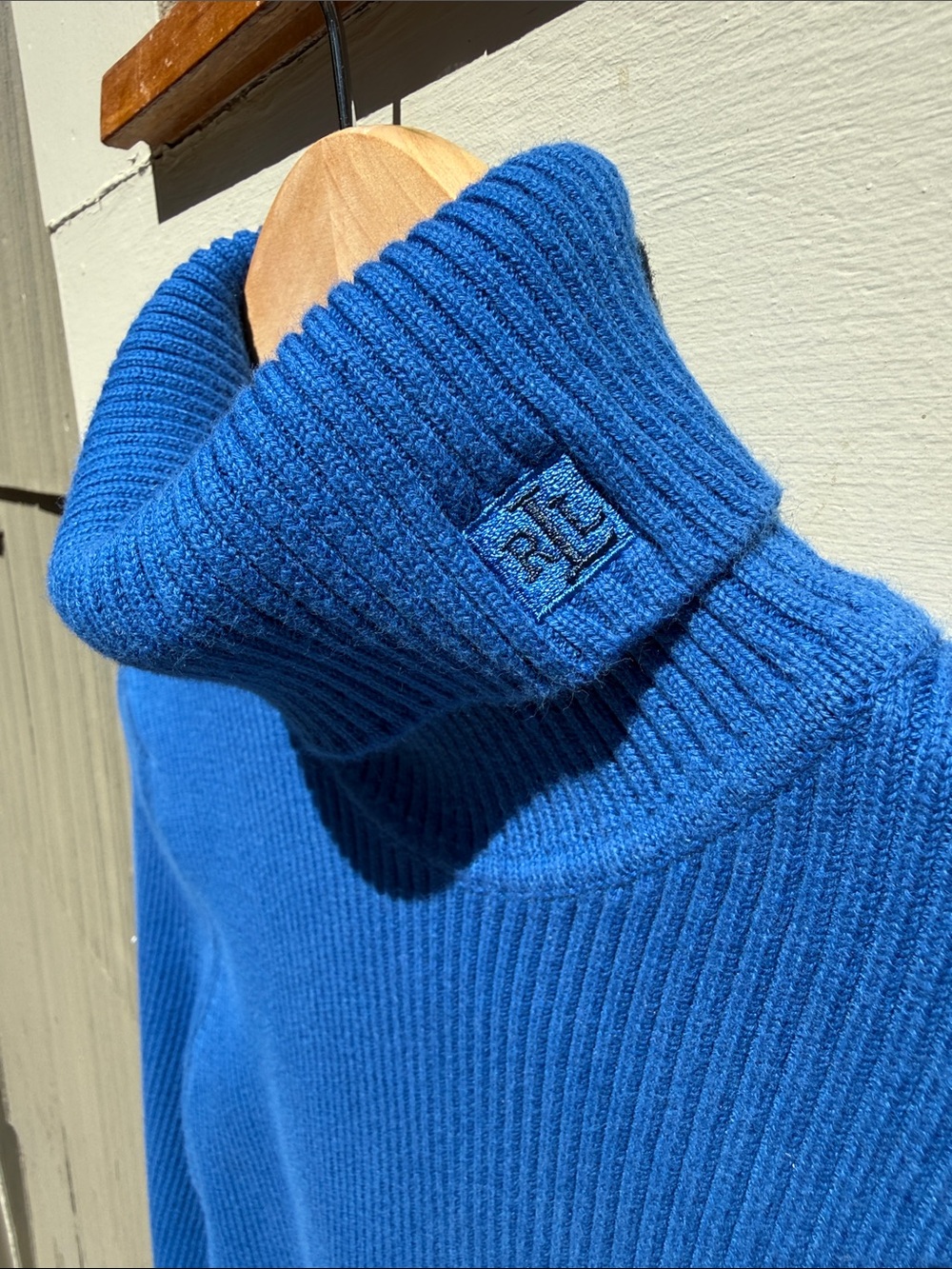 Lauren Ralph Lauren Blue Cotton Turtleneck M